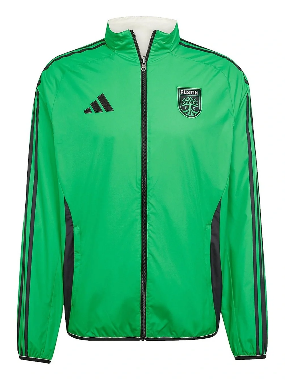 Brand New-Adidas White Austin FC 2025 Anthem Reversible Full-Zip Jacket
